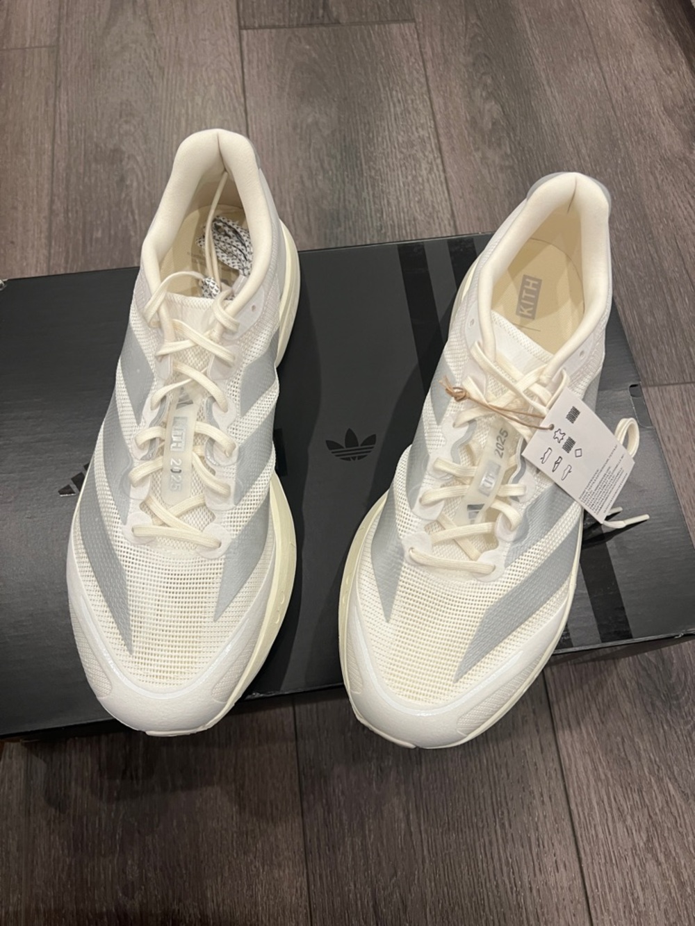 Kith x adidas Cream and Gray Lightweight Athletic Sneakers